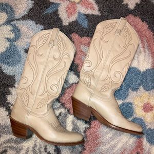 ACME Cream Heeled Boots